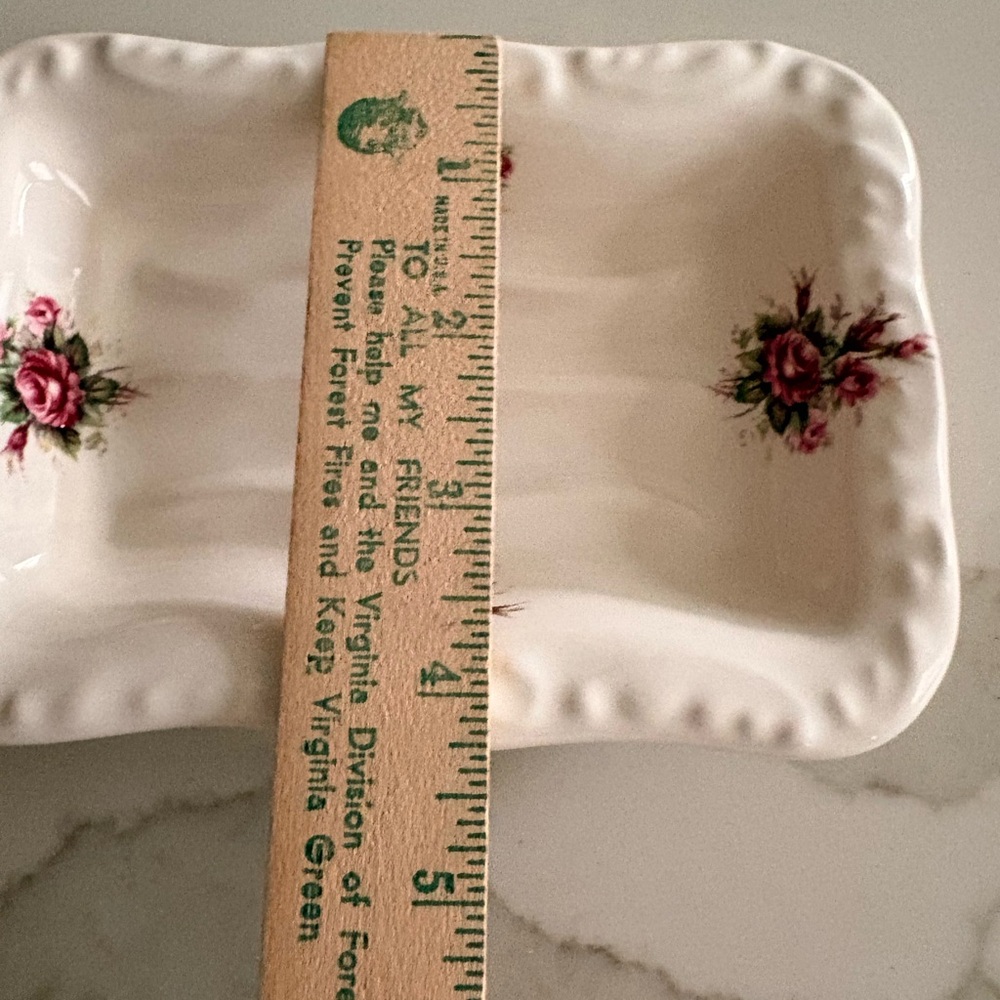 Athena White with Roses soap dish - Picture 5 of 6